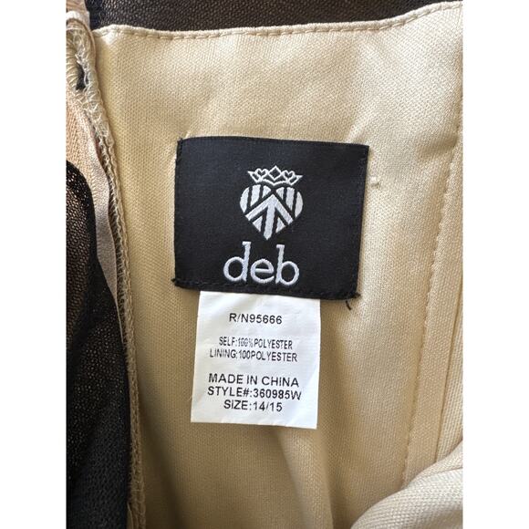 DEB mermaid style nude, black mesh overlay jeweled neckline sleeveless size 14 - Picture 12 of 16